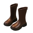thumbnail image 2 of Elvqul Girls Boots,Girls Shoes,Winter Zipper Riding Boot Faux Leather Size 13 Girls, 2 of 6