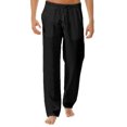 thumbnail image 1 of CVLIFE Mens Flirty Lounge Loose Fitting Trousers Solid Color Casual Pants Straight Legging Drawstring Stretchy Waist Pants with Pockets, 1 of 3