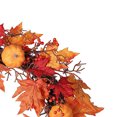 thumbnail image 3 of Haute Decor 24 Inch Fall Pumpkin Artificial Wreath w/ 30 Warm White Lights, 3 of 5