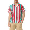 thumbnail image 1 of INSPIRE CHIC Men's Summer Striped Shirt Short Sleeve Button Down Beach Shirts, 1 of 5