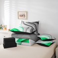 thumbnail image 4 of YST Grey Green Gradient Bed in a Bag, 7-Piece Aesthetic Wave Comforter Set, Queen, Ombre, 4 of 4