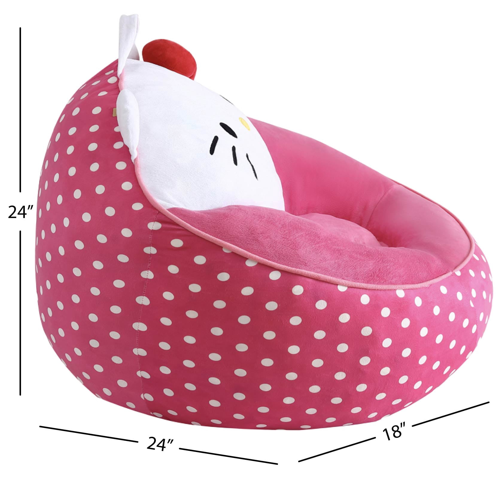 Fauteuil pouf en mousse compressée Hello Kitty pour enfants, rose