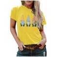 thumbnail image 1 of Hauts d'Été Grande Taille pour Femmes Tendance Femmes Pâques Col Rond T-shirt à Imprimé Nain Haut Manches Courtes Blouse Décontractée Ample Col en V T-shirt Femmes en Liquidation, 1 of 4