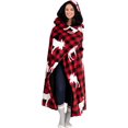 thumbnail image 3 of Safdie & Co. Hoodzy Couverture Fausse Fourrure Plaid Rouge Orignal, 3 of 3