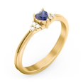thumbnail image 3 of Birthstone Heart Ring with Shoulder Accents - Blue Sapphire (September), 3 of 4