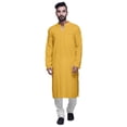 thumbnail image 2 of Atasi Kurta à Manches Longues pour Hommes en Coton Satin Uni Col Mandarin Chemise Décontractée, 2 of 7