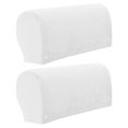 thumbnail image 2 of Velvet Sofa Armrest Covers Arm Covers Solid Chairs Couch Slipcovers with Pins Slip Removable - white, 2 of 7