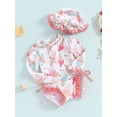 thumbnail image 3 of SUNSIOM Toddler Baby Girl Rash Guard Swimsuit Long Sleeve Bathing Suit Beach Bathing Suits with Sun Hat, 3 of 9