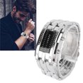 thumbnail image 1 of Electronic Clock, LED Clock Display Time Mode Binary Unique Structure Convex Arc Wrist Watch LED Water Resistant Electronic Clock, LED Wrist Watch, 1 of 7
