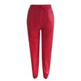 thumbnail image 4 of Yuyuzo Plus Size Leather Pants Women Drawstring Elastic High Waisted Jogger Pants with Pockets, 4 of 4