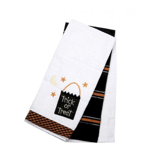 3 Piece Cotton Tea Towels - Halloween Trick Or Treat Towel Set