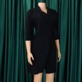 thumbnail image 4 of Gspmoly Robes d'Été pour Femmes, Robe Décontractée Ajustée Plissée avec Ceinture à Manches Trois Quarts à Col en V Robe Colorée Robe de Cocktail Économies, 4 of 8