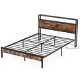 thumbnail image 2 of Costway Queen Bed Frame with Storage Headboard Charging Station 18W USB C Port Rustic Brown, 2 of 10