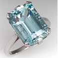 thumbnail image 1 of 925 Sterling Silver Ring Emerald Cut Aquamarine Ring Natural Aquamarine Ring March Birthstone Ring Unique Aquamarine Ring, 1 of 5