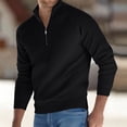thumbnail image 2 of Sweaters for Men Standing Collar Half Zipper Elasticity Knit Base Long Sleeve, 2 of 9