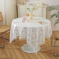 thumbnail image 2 of SDNall Nappes pour Tables Rectangulaires, Petite Table Ronde, Linge de Table en Dentelle Florale Fraîche Française - Nappe Rectangulaire Imperméable pour Réglages de Table Ronds Élégants, Nappe Ronde, 2 of 6