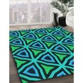 thumbnail image 3 of Ahgly Tapis de Zone Carré Lavable en Machine, Turquoise Foncé Vert, 6 Pieds Carré, 3 of 7