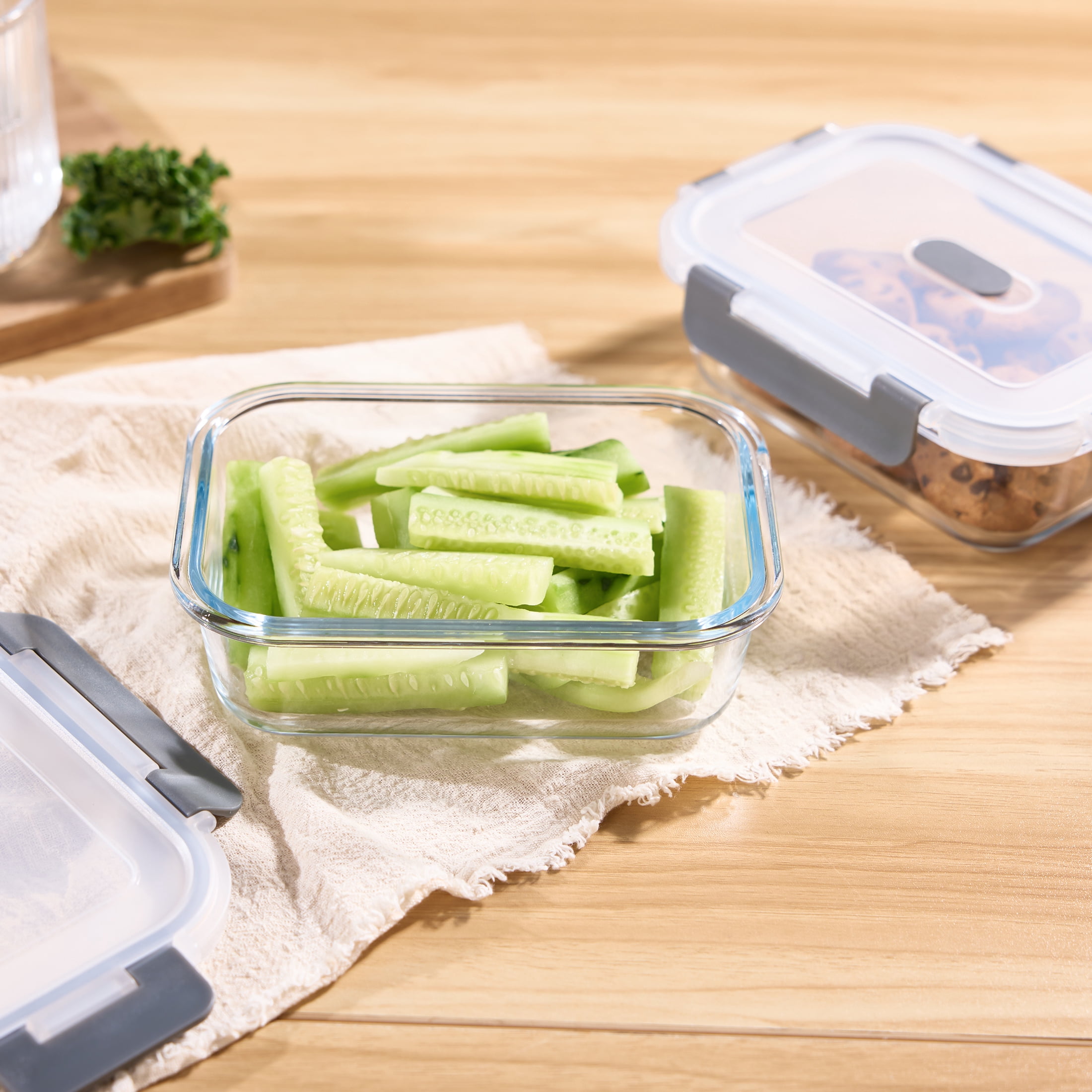 Mainstays Rectangle Glass Food Storage Container 630ml