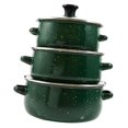 thumbnail image 1 of Siruishop 3 Pieces Enamel Stockpot with Lid Slow Cooker for Restaurant Wedding Kitchen green, 1 of 8