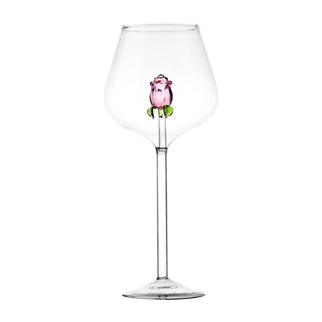 Gobelet à Vin Blanc Rose Adorable de Noël, Verre à Vin Rouge, Coffret Cadeau