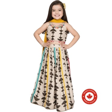 DWEEP SARA Multicolour Ethnic Lehenga Choli Set for Girls, 2-3 Y(20)
