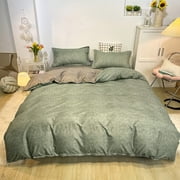 pstuiky Polyester Four-Piece Bedding Set 180X220Cm Soft Washed Reversible Pattern 2.42Lb Dorm Bedding Comforter Set Twin Xl Flat Sheet 70.86 Inch Dorm Bed Bedroom Decor