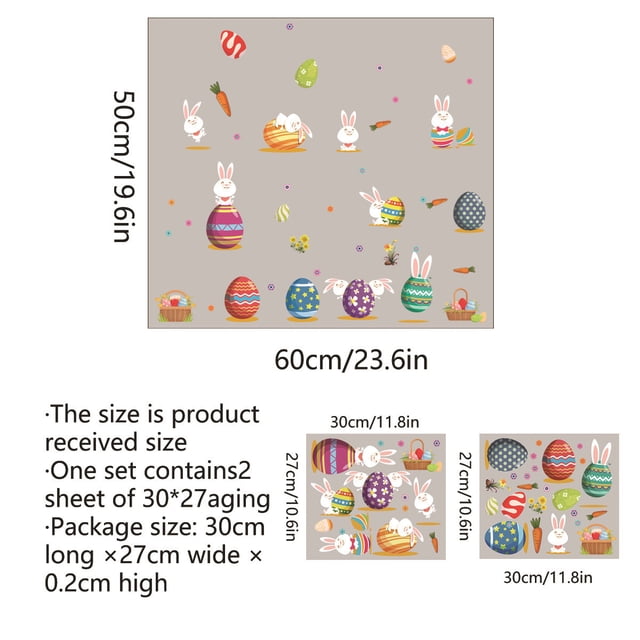 Totes Easter Window Clings, 9 Sheets Happy Easter Decorations For Kids Spring Window Clings For Home Office Shop
