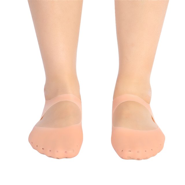 Silicone Socks, Foot Protector Foot 1 Pair Silicone Socks Foot Anti Cracking Protector Foot Care Tool Prevention Socks M