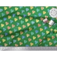 thumbnail image 3 of Soimoi Green Rayon Fabric Diamond Geometric Printed Fabric 1 Yard 42 Inch Wide, 3 of 5