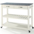 thumbnail image 1 of Crosley Furniture 2-Drawers Granite Top Kitchen Cart in White/Gray, 1 of 9