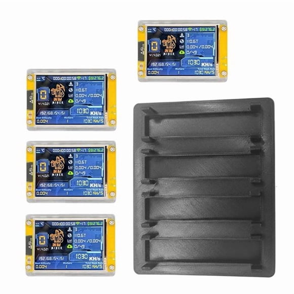 Katigan NerdMiner 4-Pack with Case, 4-Slot Stand, 2.8-Inch Smart Display for Home Crypto Mining