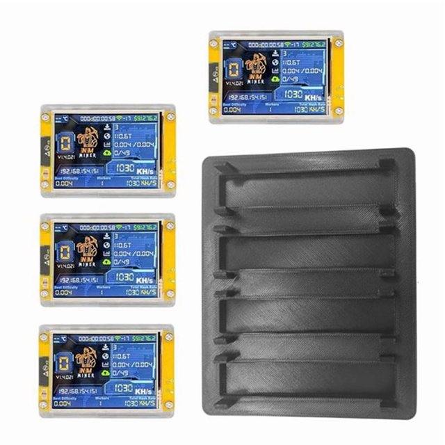 Katigan NerdMiner 4-Pack with Case, 4-Slot Stand, 2.8-Inch Smart Display for Home Crypto Mining