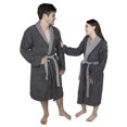 thumbnail image 3 of Women’s 100% Terry Cotton Bathrobe Toweling Gown Robe Two Tone, 3 of 8