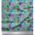 thumbnail image 1 of Soimoi Poly Georgette Fabric Tropical Leaves Print Sewing Fabric Yard 42 Inch Wide, 1 of 5