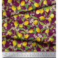 thumbnail image 2 of Soimoi Silk Fabric Leaves,Floral & Lemon Vegetable Print Sewing Fabric Yard 42 Inch Wide, 2 of 3