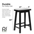 thumbnail image 3 of PJ Wood Classic Saddle-Seat 24" Tall Kitchen Counter Stools, Black, (Set of 2), 3 of 9