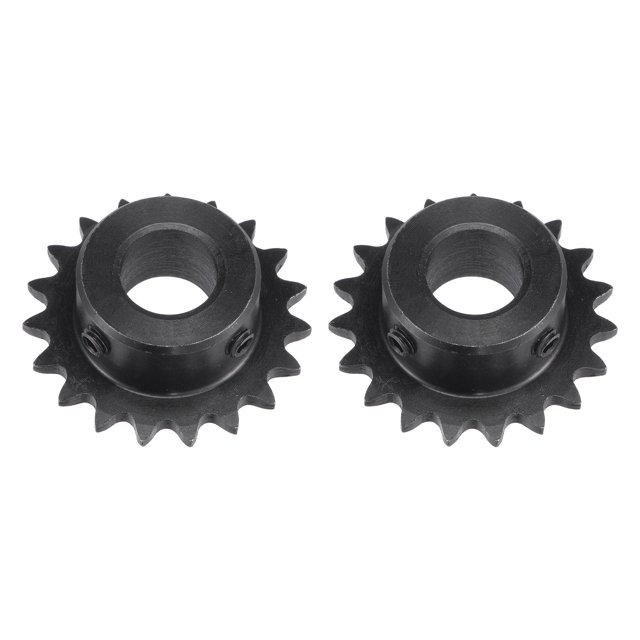 Unique Bargains #25 Chain Roller Sprocket, 14mm Bore 1/4' Pitch 19 Tooth Single Strand Chain Sprocket with Set Screws 2Pack