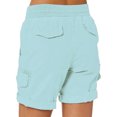 thumbnail image 2 of Innerwin Shorts Summer Casual Ladies Cargo Work Short Stretch Linen Light Blue M, 2 of 7