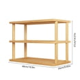 thumbnail image 3 of 3 Tier Wooden Shelf Bookcase Modern Open Bookshelf Bamboos Shoe Rack Storage Rack Multifunctional Display Stand For Living Room Bedroom Office Yellow Wood W-792 Yellow, 3 of 6