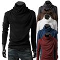 thumbnail image 1 of MesaSe Chic Hommes Heap Col à Manches Longues Pull Top Slim T-shirt, 1 of 8
