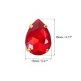 thumbnail image 2 of Unique Bargains 20Pack Teardrop Sew on Rhinestone - 18x13mm Glass Teardrop Crystal Rhinestones in Gold Prong Setting (Bright Red), 2 of 7