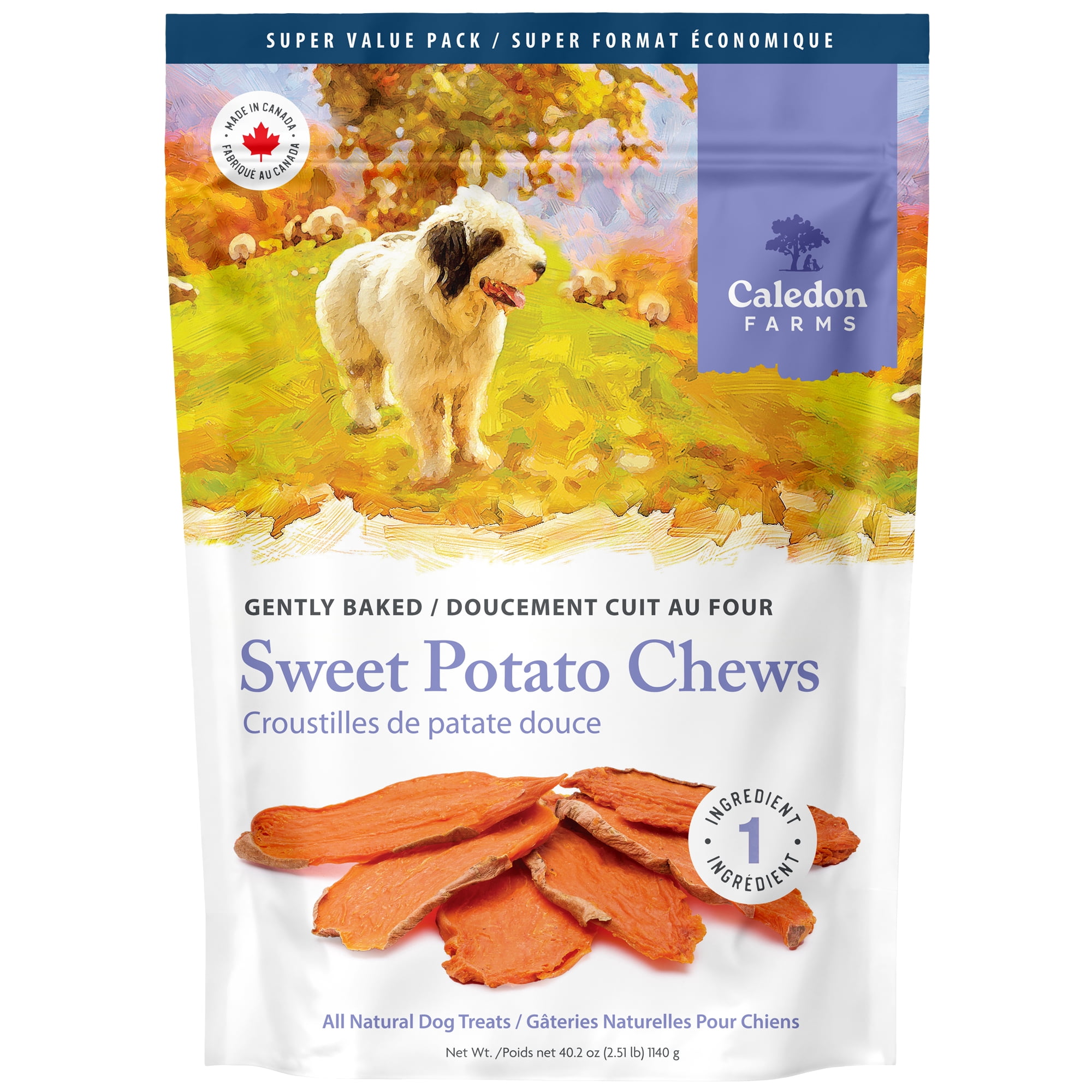 Caledon Farms Sweet Potato Chews Super Value Pack dog treats 1140 grams
