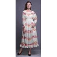 thumbnail image 2 of Bimba Robe Maxi Décontractée Longue à Taille Smockée Imprimée Teinture sur Nœuds pour Femmes - X-Grand, 2 of 5