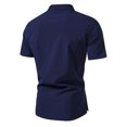 thumbnail image 2 of Man Short Sleeve Solid Color Lapel Button Fallow T-Shirt, 2 of 5