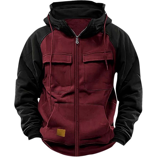 Kcodviy Chandails à Capuche Zippés à Manches Longues pour Hommes d'Automne pour Hommes Chandail à Capuche Décontracté pour Hommes Couverture à Capuche Portable et Veste en Jean Zippée d'Extérieur avec Capuche pour Hommes Chandail à Capuche à Manches Longues