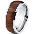 thumbnail image 3 of Men's Titanium Ring Wedding Band Engagement Ring Real Wood Inlay 8MM Comfort Fit, 3 of 5