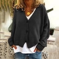 thumbnail image 2 of Women's Button Solid Knit Sweater Cardigan Long Sleeved Jacket, 2 of 9