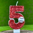 thumbnail image 4 of Baseball Glitter Birthday Cake Candle, Number Topper Decor for Sports Themed Party, 4 of 4