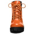 thumbnail image 3 of Unique Bargains Women's Rounded Toe Side Zip Combat Block Heel Ankle Boots, 3 of 6