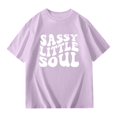 thumbnail image 3 of Girls Summer Oversized T-Shirts - Short Sleeve, Crewneck, Solid Color - Casual Basic Tops, 3-14 Years, 3 of 5